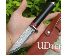 Precious ebony Damascus handmade knife UD210484